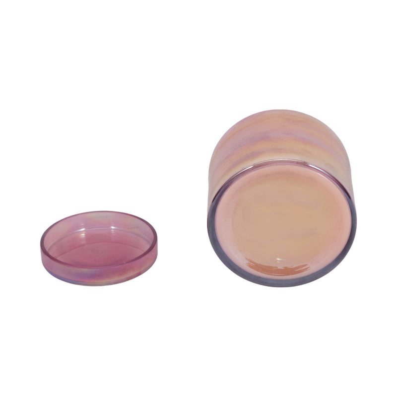 4" 21 Oz Jasmine Luster Lidded Candle, Pink - Al Rugaib Furniture