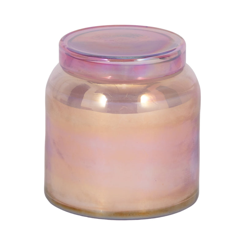 4" 21 Oz Jasmine Luster Lidded Candle, Pink - Al Rugaib Furniture