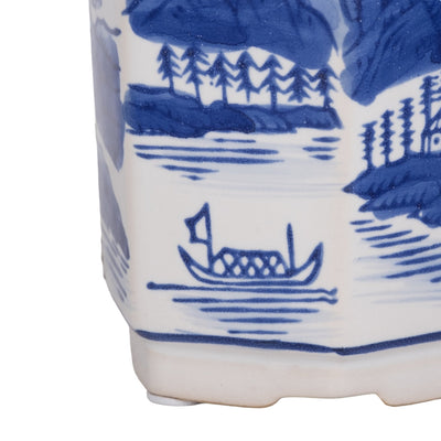 4", 5oz Chinoiserie Candle , Blue/white - Al Rugaib Furniture
