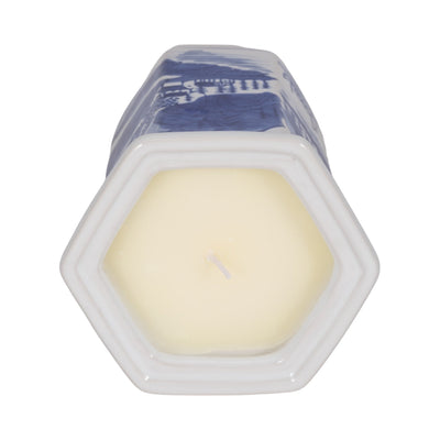 4", 5oz Chinoiserie Candle , Blue/white - Al Rugaib Furniture