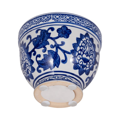4", 6oz Bowl Chinoiserie Candle, Blue/white - Al Rugaib Furniture