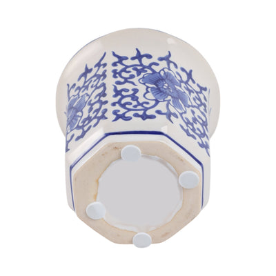 4", 6oz Fluted Chinoiserie Candle , Blue/white - Al Rugaib Furniture