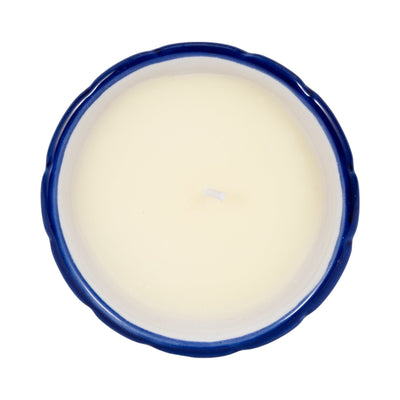 4", 6oz Fluted Chinoiserie Candle , Blue/white - Al Rugaib Furniture