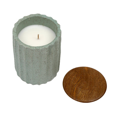 4" 6oz Wild Jasmine & Daisy Rdged Cndle W/lid,blu - Al Rugaib Furniture