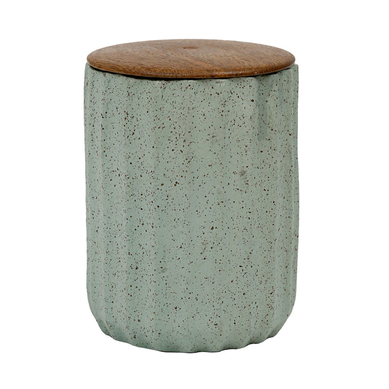 4" 6oz Wild Jasmine & Daisy Rdged Cndle W/lid,blu - Al Rugaib Furniture