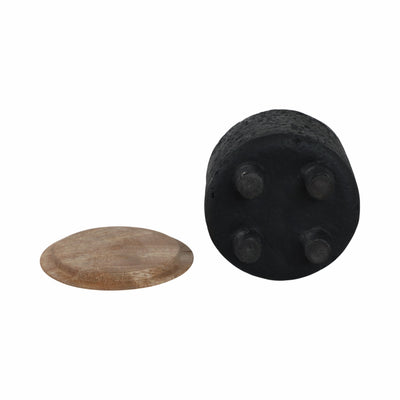 4" 7 Oz Balsam & Myrrh Footed Candle With Lid, Blk - Al Rugaib Furniture