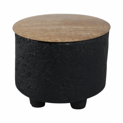 4" 7 Oz Balsam & Myrrh Footed Candle With Lid, Blk - Al Rugaib Furniture