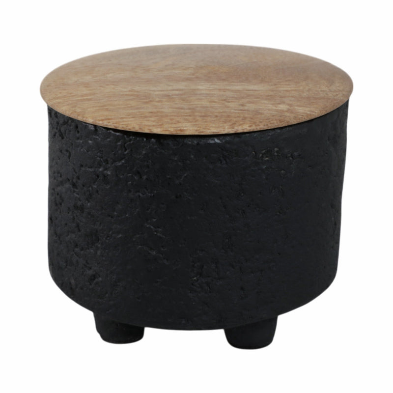 4" 7 Oz Balsam & Myrrh Footed Candle With Lid, Blk - Al Rugaib Furniture