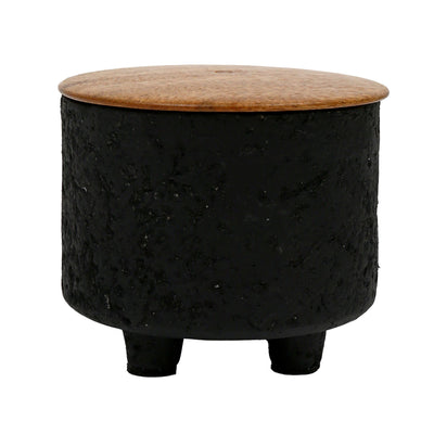 4" 7 Oz Balsam & Myrrh Footed Candle With Lid, Blk - Al Rugaib Furniture