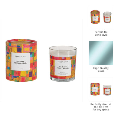 4" 7 OZ SLEEP WHEN DEAD BOXED CANDLE - Al Rugaib Furniture