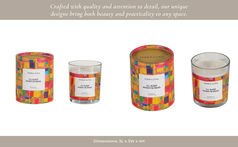 4" 7 OZ SLEEP WHEN DEAD BOXED CANDLE - Al Rugaib Furniture