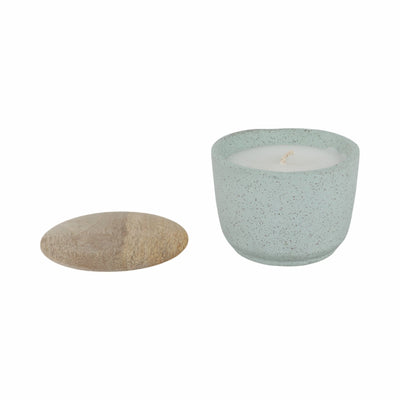 4" 7 Oz Wild Jasmine & Daisy Candle With Lid, Blue - Al Rugaib Furniture