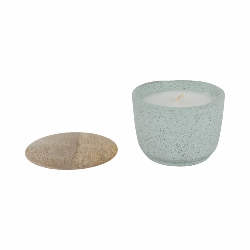 4" 7 Oz Wild Jasmine & Daisy Candle With Lid, Blue - Al Rugaib Furniture