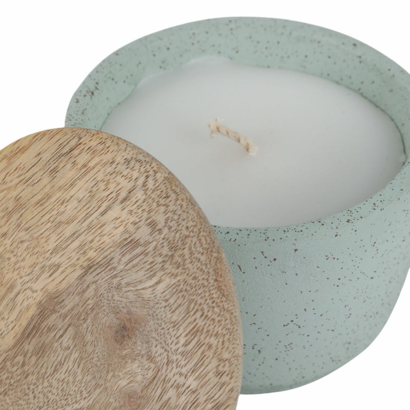 4" 7 Oz Wild Jasmine & Daisy Candle With Lid, Blue - Al Rugaib Furniture