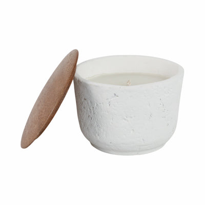 4" 7 Oz Wild Jasmine & Daisy Candle With Lid, Wht - Al Rugaib Furniture