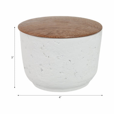 4" 7 Oz Wild Jasmine & Daisy Candle With Lid, Wht - Al Rugaib Furniture