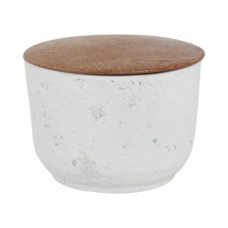 4" 7 Oz Wild Jasmine & Daisy Candle With Lid, Wht - Al Rugaib Furniture