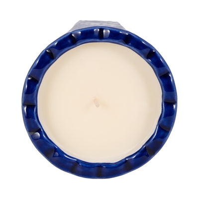 4", 7oz Fluted Chinoiserie Candle , Blue/white - Al Rugaib Furniture