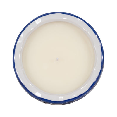 4", 7oz Round Chinoiserie Candle , Blue/white - Al Rugaib Furniture