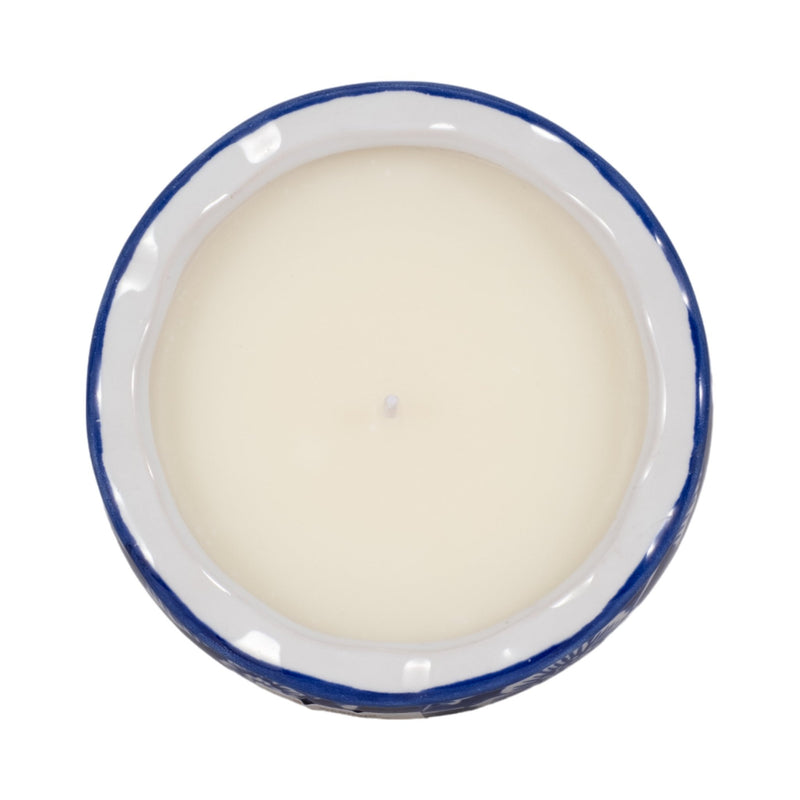 4", 7oz Round Chinoiserie Candle , Blue/white - Al Rugaib Furniture