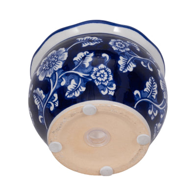 4", 7oz Round Chinoiserie Candle , Blue/white - Al Rugaib Furniture