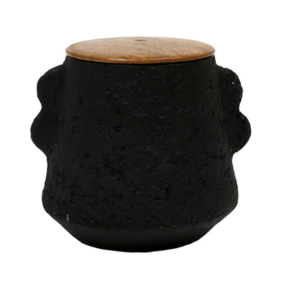 4" 8 Oz Balsam & Myrrh Eared Candle With Lid, Blk - Al Rugaib Furniture