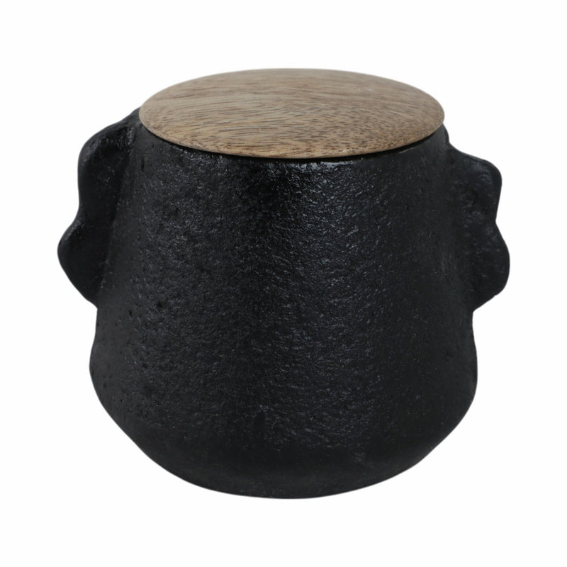 4" 8 Oz Balsam & Myrrh Eared Candle With Lid, Blk - Al Rugaib Furniture