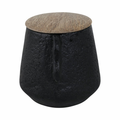 4" 8 Oz Balsam & Myrrh Eared Candle With Lid, Blk - Al Rugaib Furniture