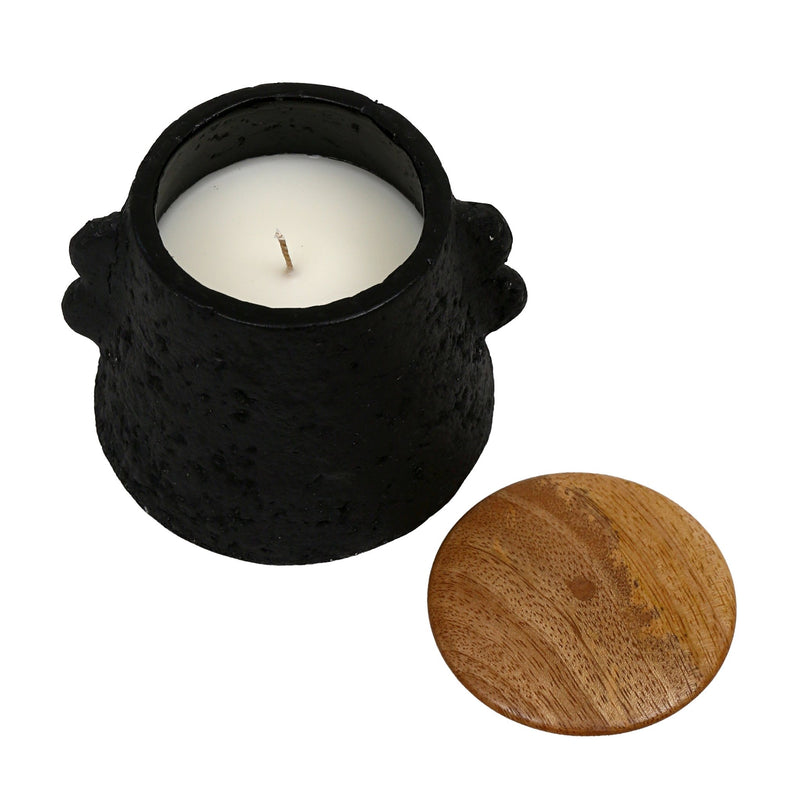 4" 8 Oz Balsam & Myrrh Eared Candle With Lid, Blk - Al Rugaib Furniture