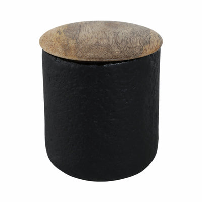 4" 9 Oz Balsam & Myrrh Tall Candle With Lid, Black - Al Rugaib Furniture