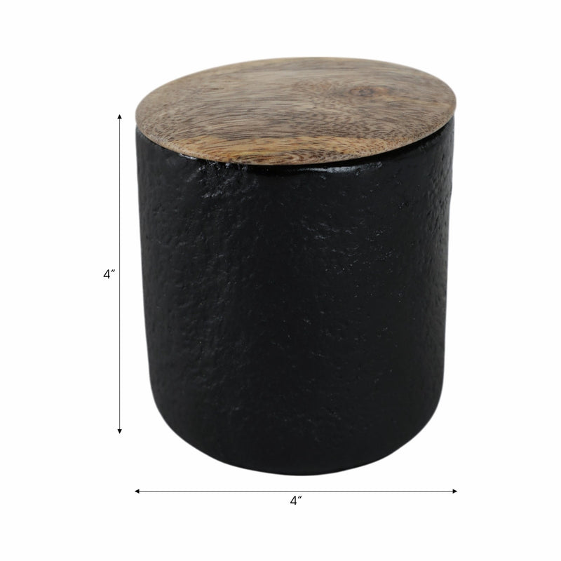 4" 9 Oz Balsam & Myrrh Tall Candle With Lid, Black - Al Rugaib Furniture