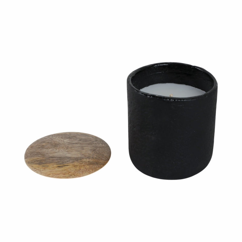4" 9 Oz Balsam & Myrrh Tall Candle With Lid, Black - Al Rugaib Furniture