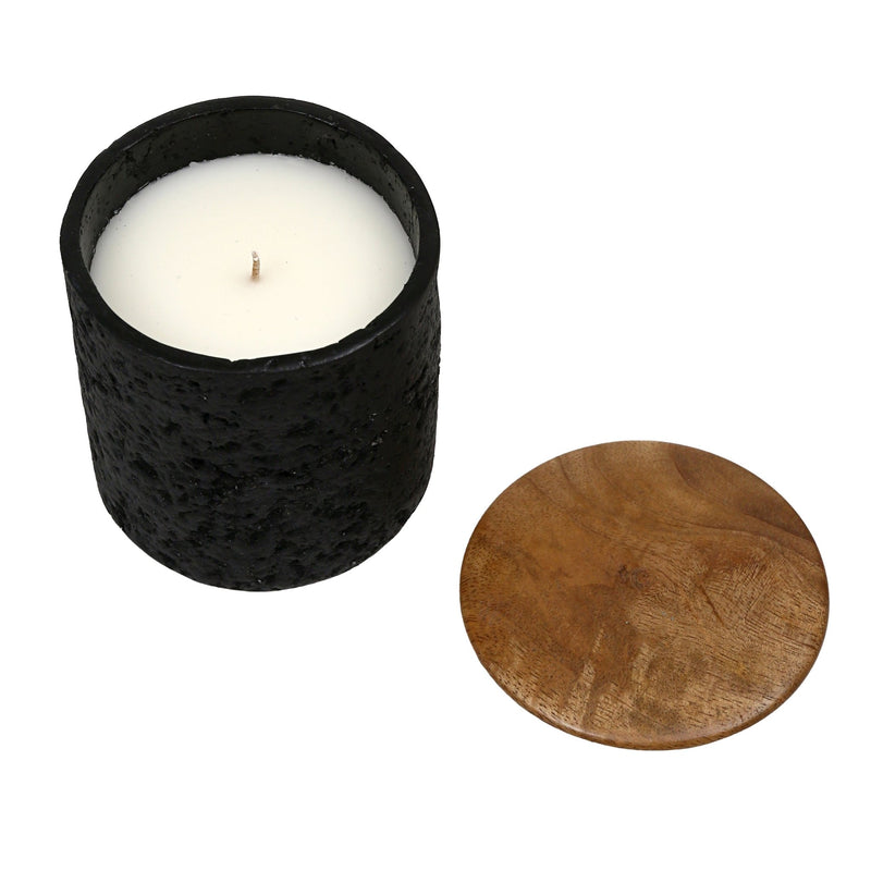4" 9 Oz Balsam & Myrrh Tall Candle With Lid, Black - Al Rugaib Furniture