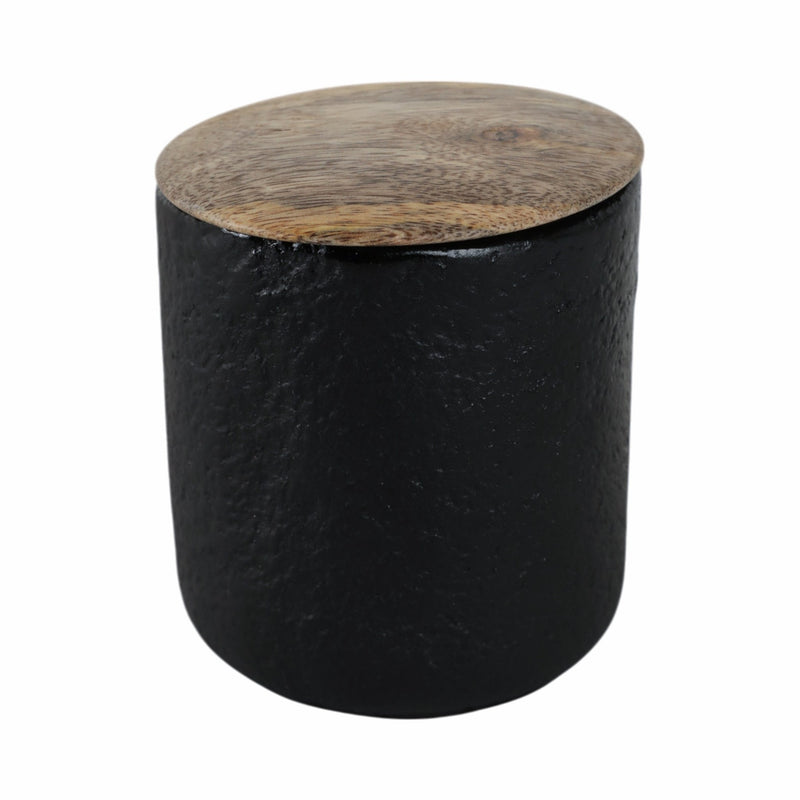 4" 9 Oz Balsam & Myrrh Tall Candle With Lid, Black - Al Rugaib Furniture