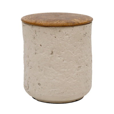 4" 9 Oz Eucalyptus & Sage Tall Cndle W/lid, Cream - Al Rugaib Furniture