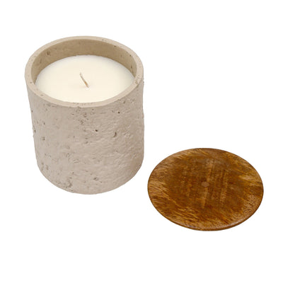 4" 9 Oz Eucalyptus & Sage Tall Cndle W/lid, Cream - Al Rugaib Furniture