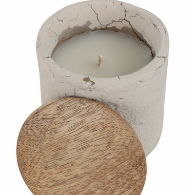 4" 9 Oz Eucalyptus & Sage Tall Cndle W/lid, Cream - Al Rugaib Furniture