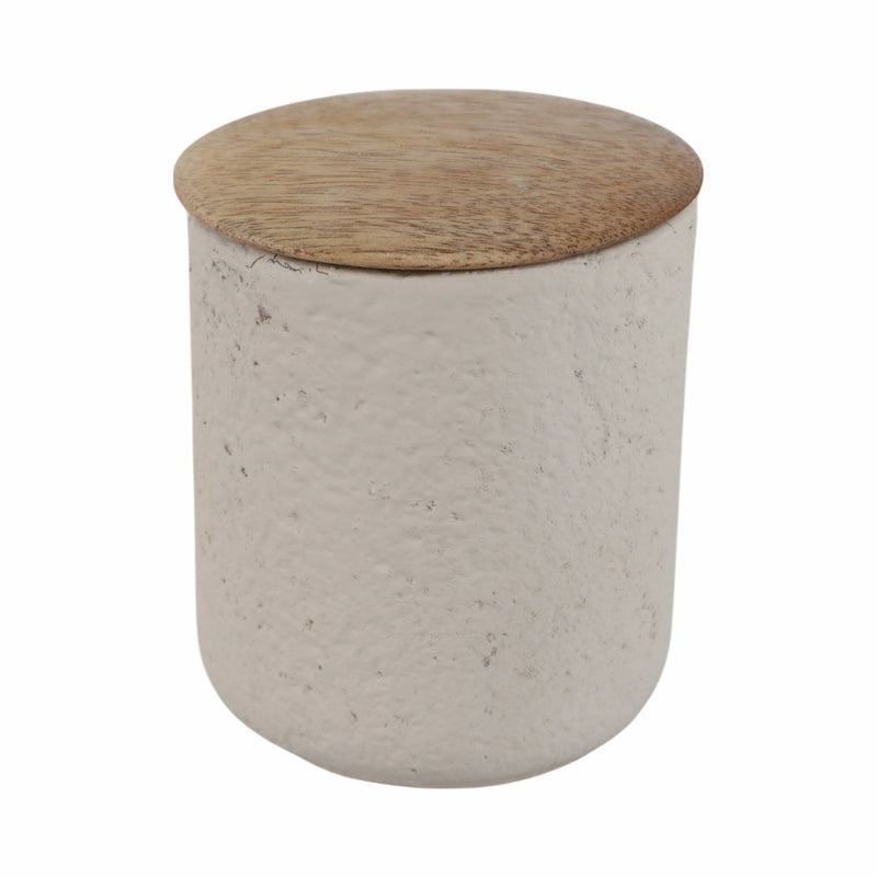 4" 9 Oz Eucalyptus & Sage Tall Cndle W/lid, Cream - Al Rugaib Furniture
