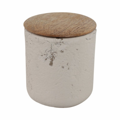 4" 9 Oz Eucalyptus & Sage Tall Cndle W/lid, Cream - Al Rugaib Furniture