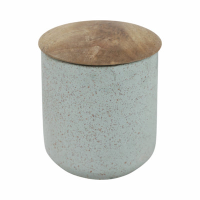 4" 9oz Wild Jasmine & Daisy Tall Cndle W/lid, Blue - Al Rugaib Furniture