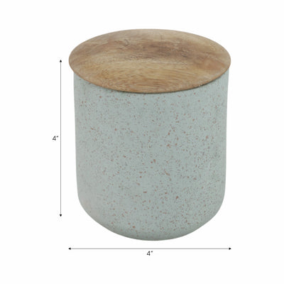 4" 9oz Wild Jasmine & Daisy Tall Cndle W/lid, Blue - Al Rugaib Furniture