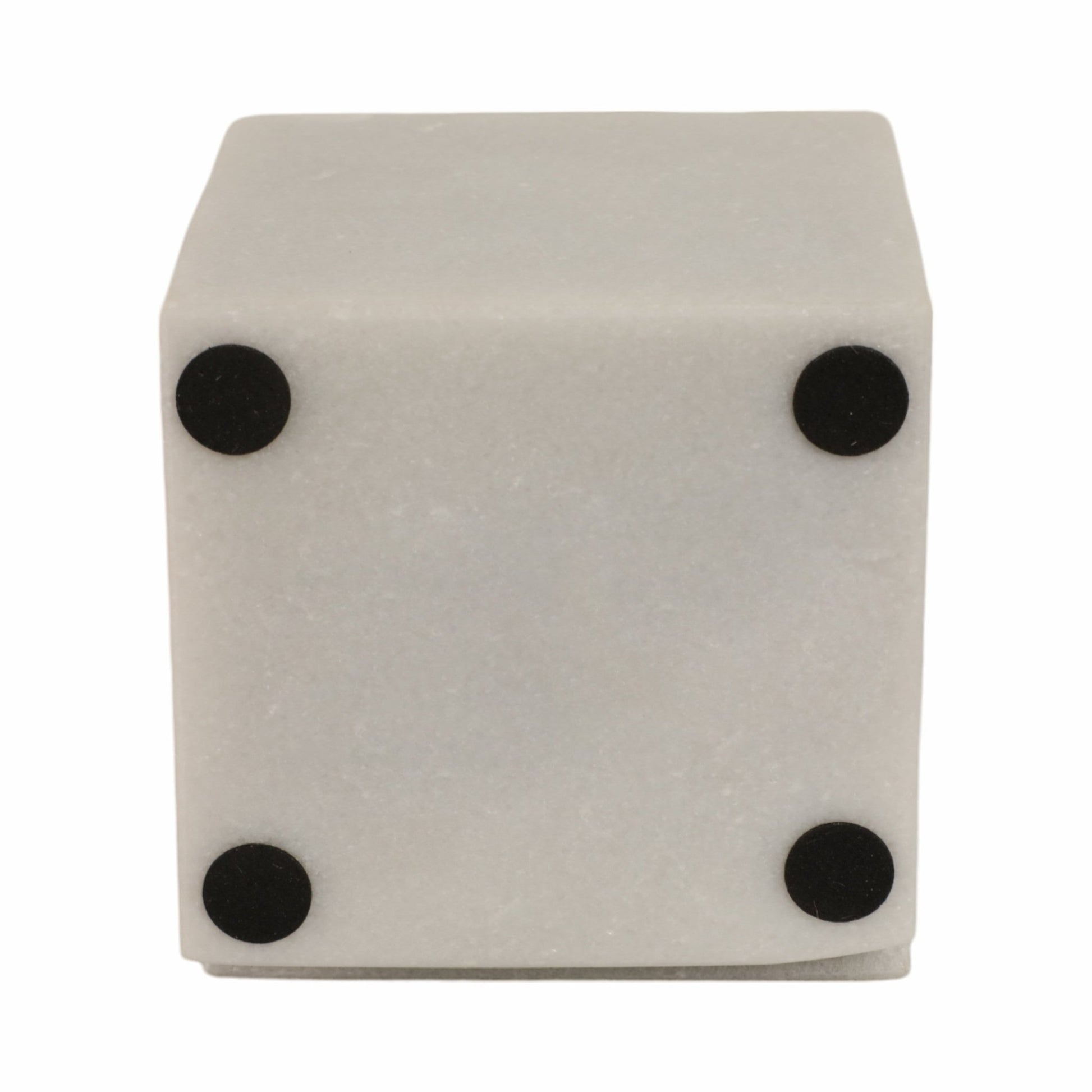 4" Cut Marble Cube, White Table Decors| Sagebrook Home