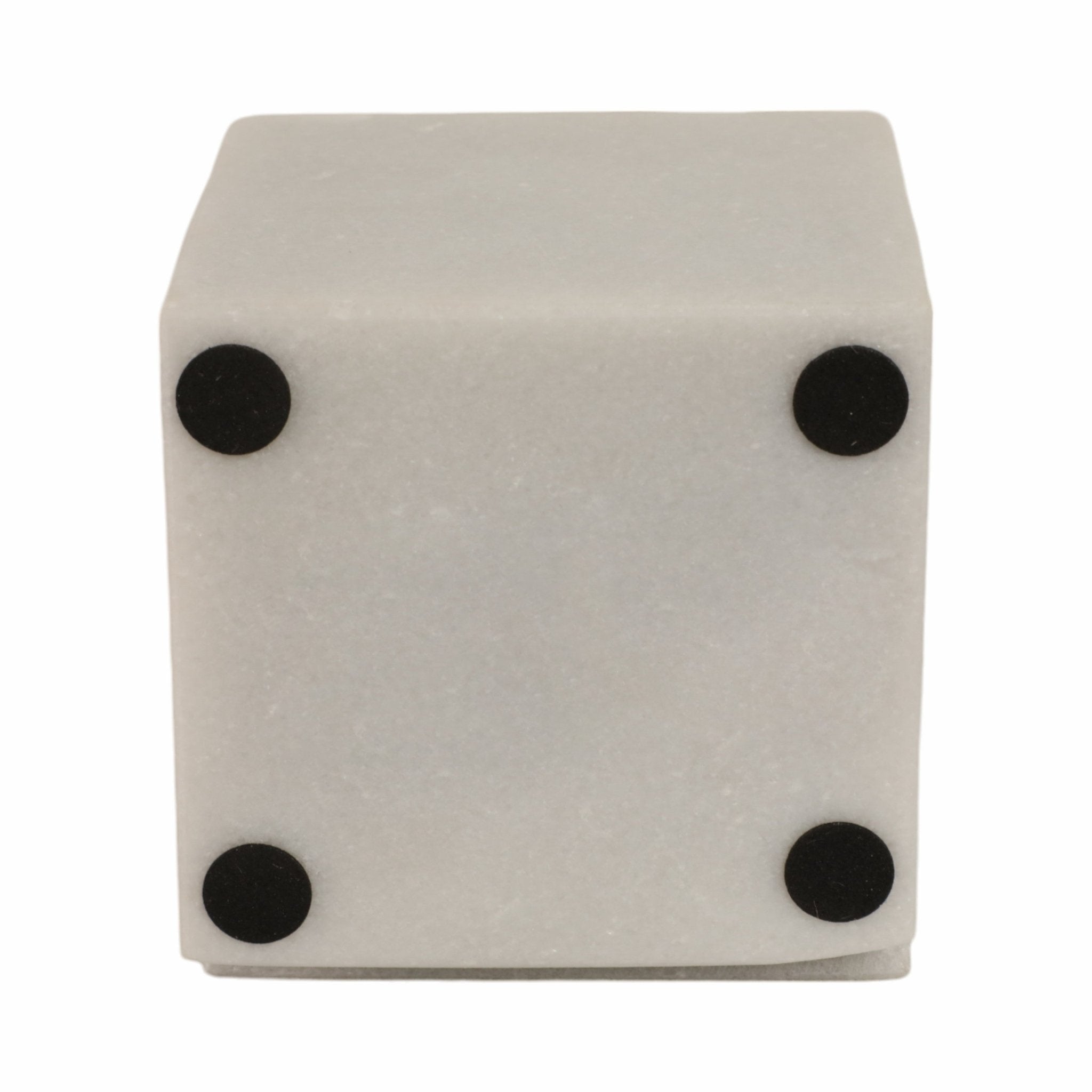 4" Cut Marble Cube, White Table Decors| Sagebrook Home