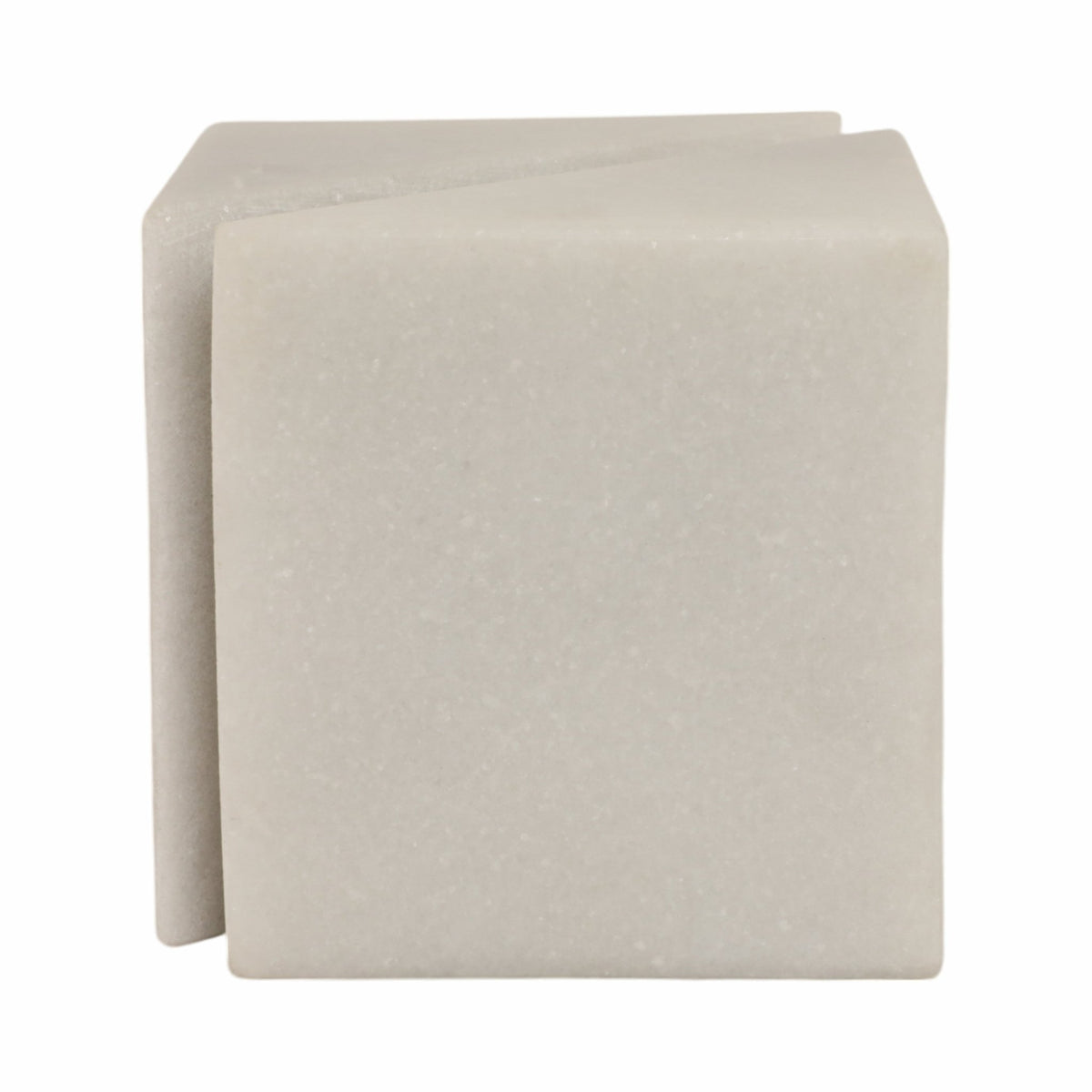 4" Cut Marble Cube, White Table Decors| Sagebrook Home