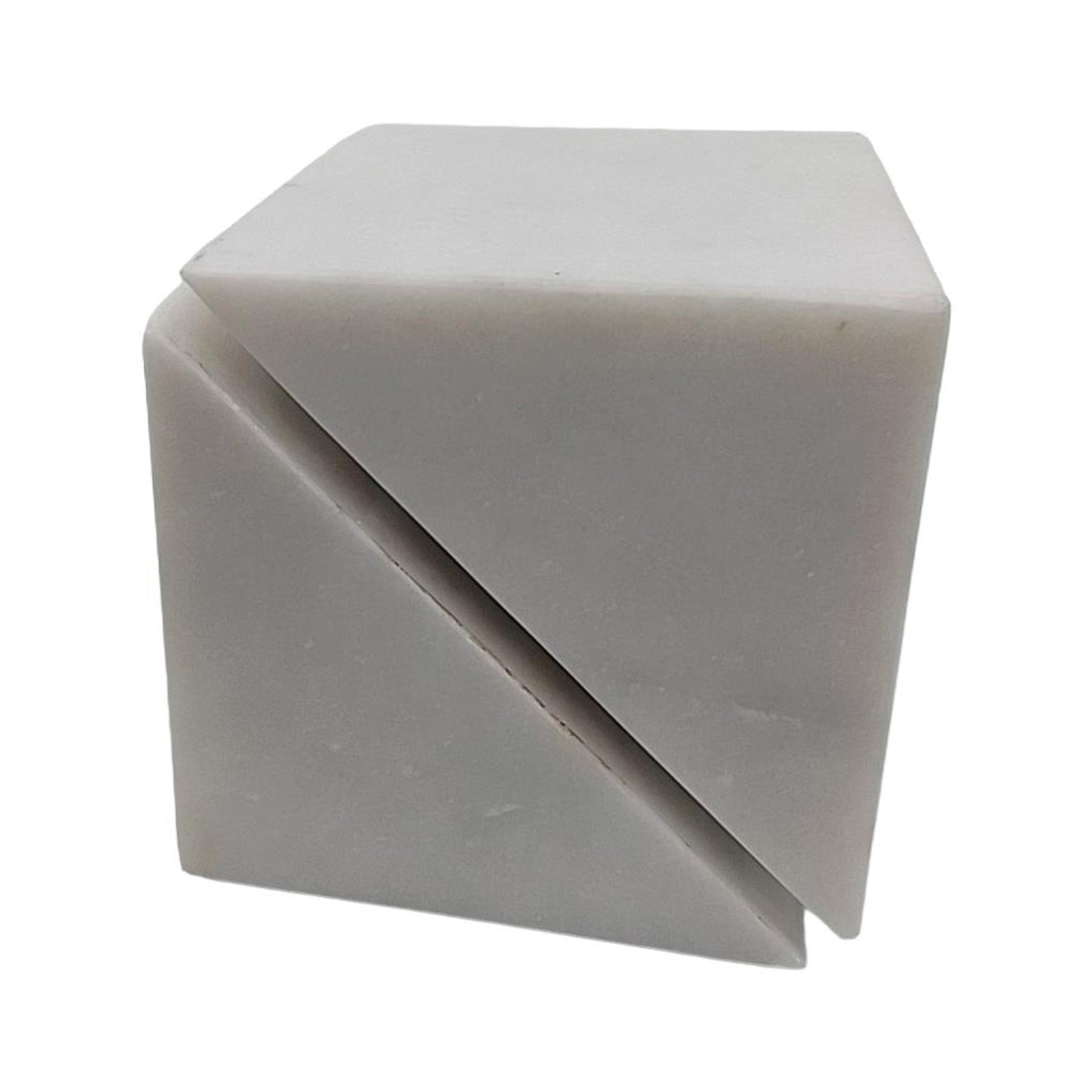 4" Cut Marble Cube, White Table Decors| Sagebrook Home