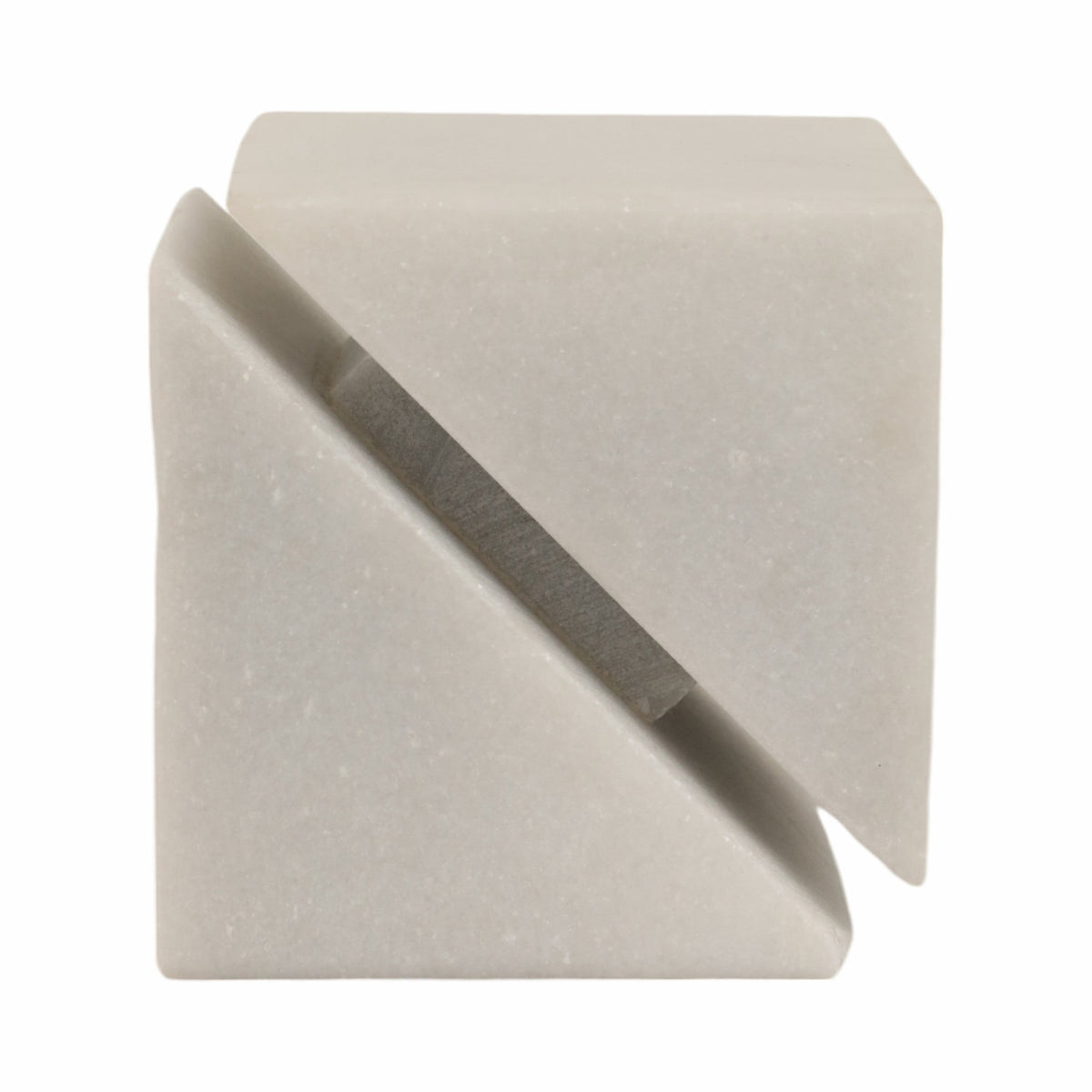 4" Cut Marble Cube, White Table Decors| Sagebrook Home