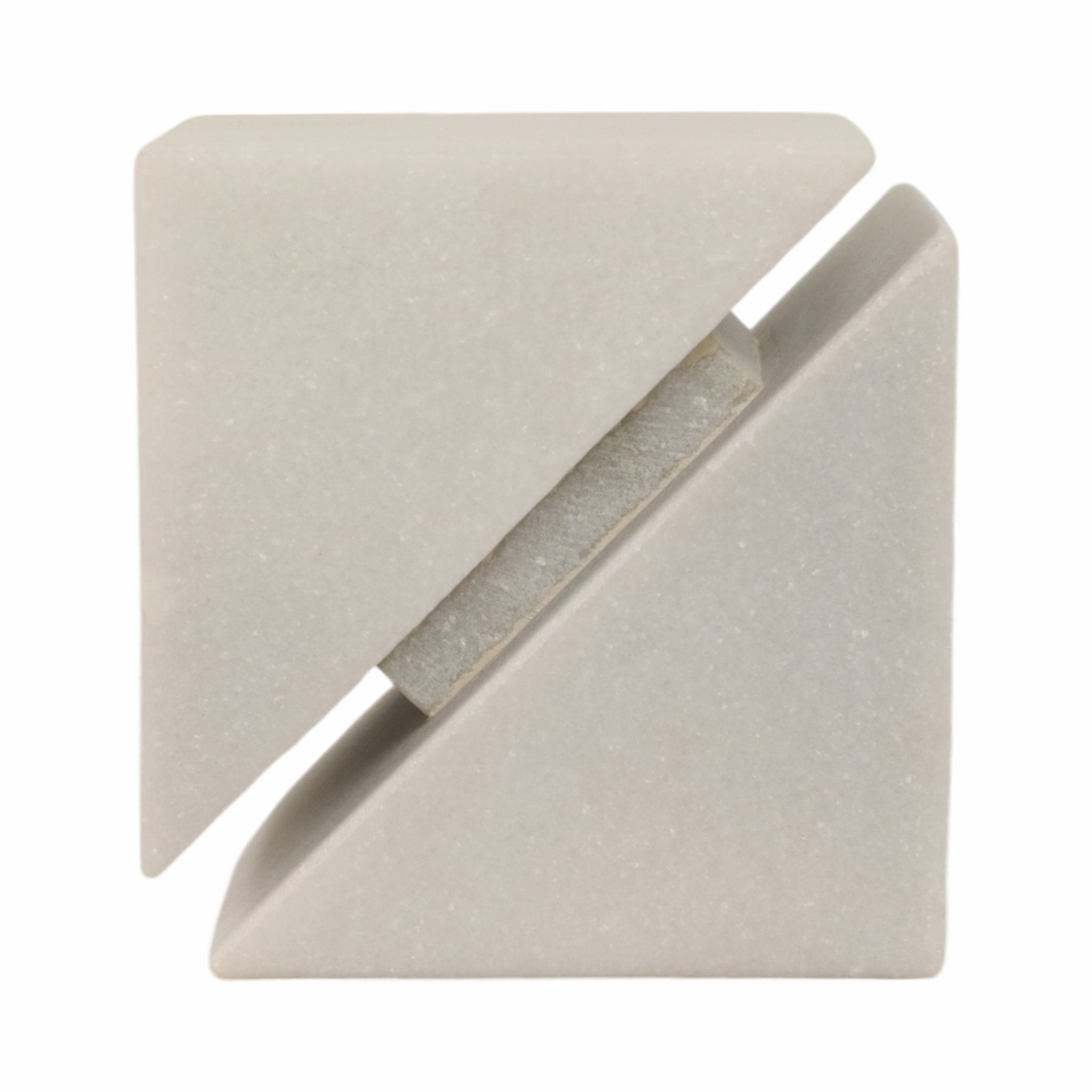 4" Cut Marble Cube, White Table Decors| Sagebrook Home