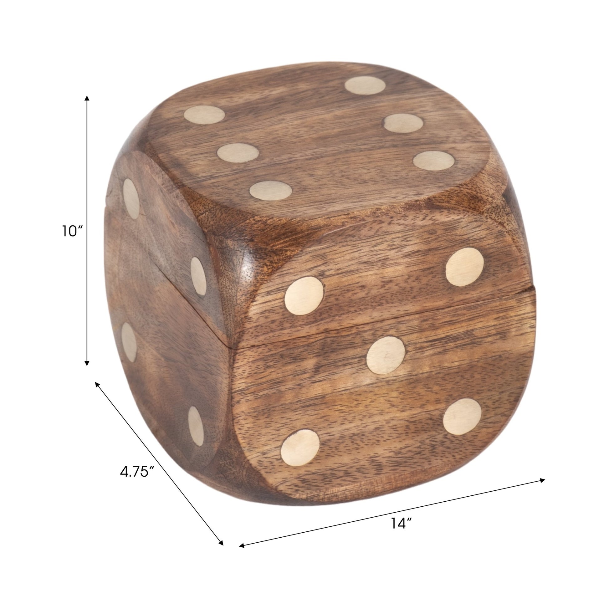 4" Dice Box With Dice Inside, Brown Table Decors| Sagebrook Home