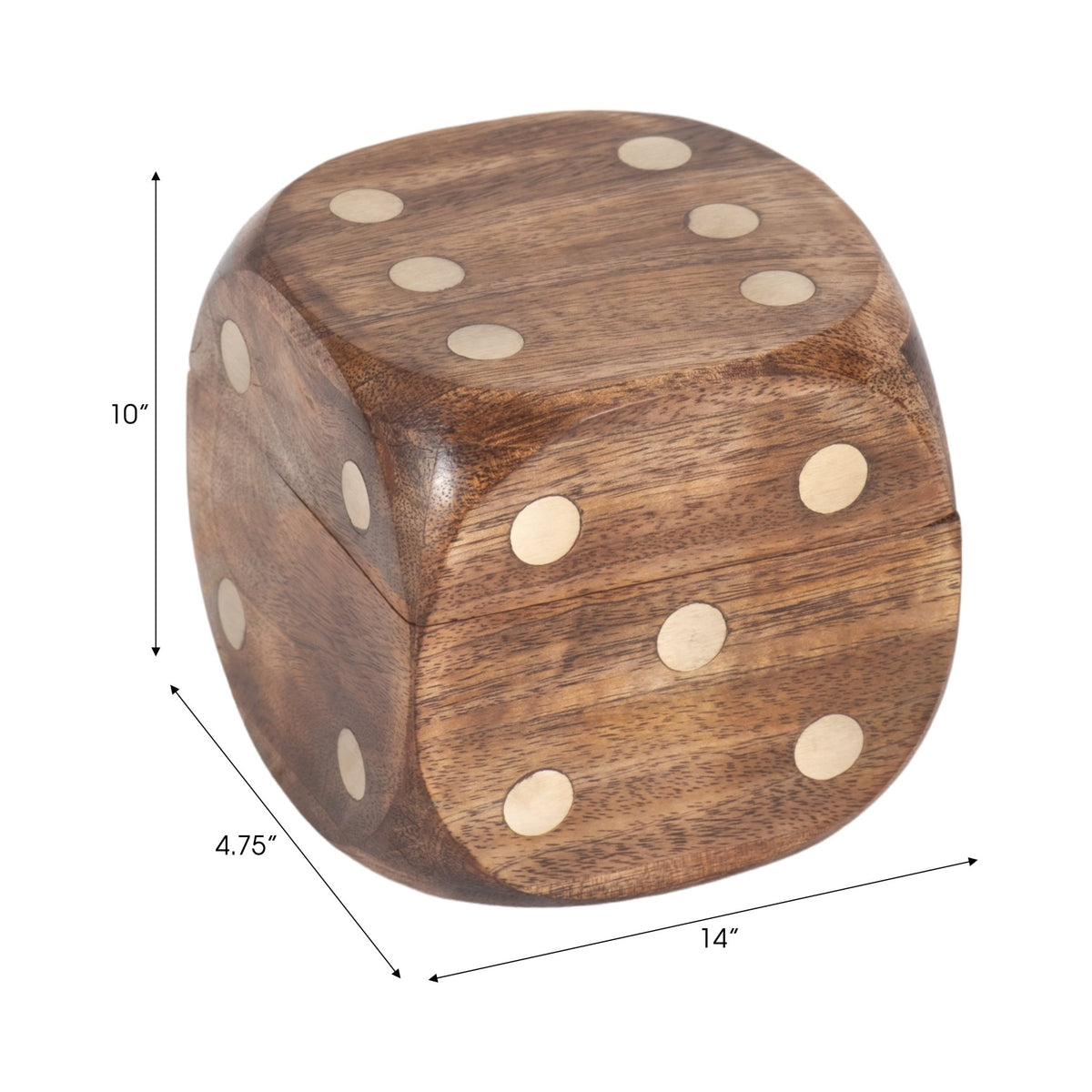4" Dice Box With Dice Inside, Brown Table Decors| Sagebrook Home
