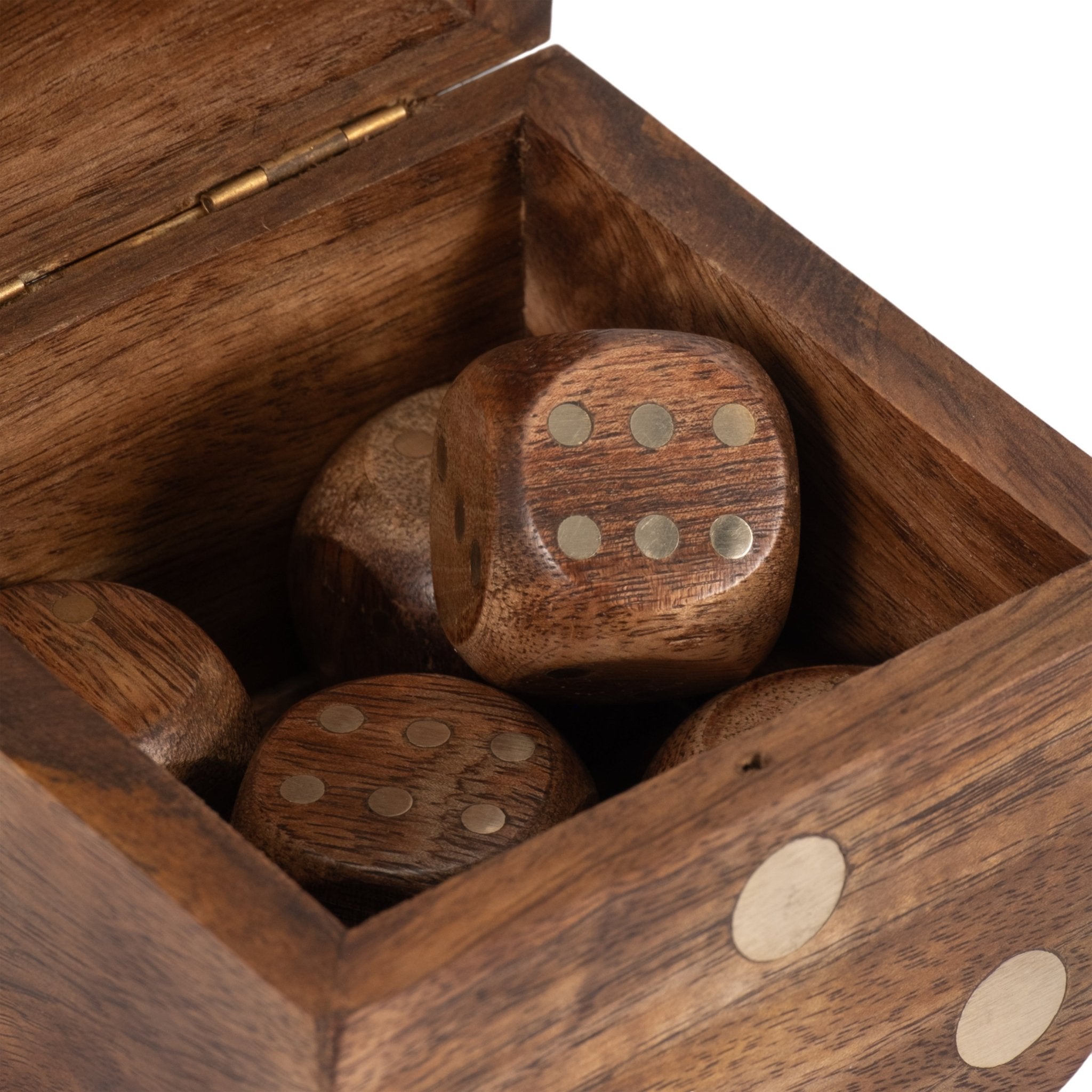 4" Dice Box With Dice Inside, Brown Table Decors| Sagebrook Home